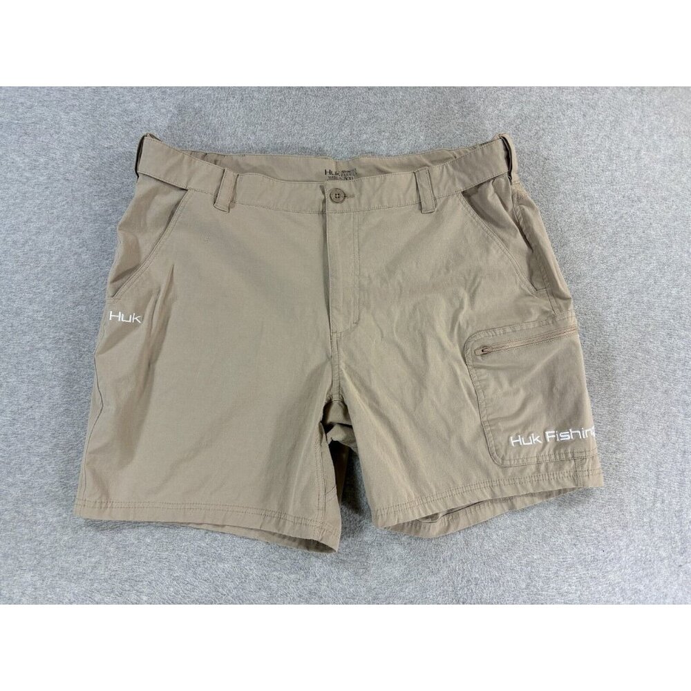 HUK‎ Performance Fishing Cargo Hiking Shorts (Men's 2XL) Tan - 7"
